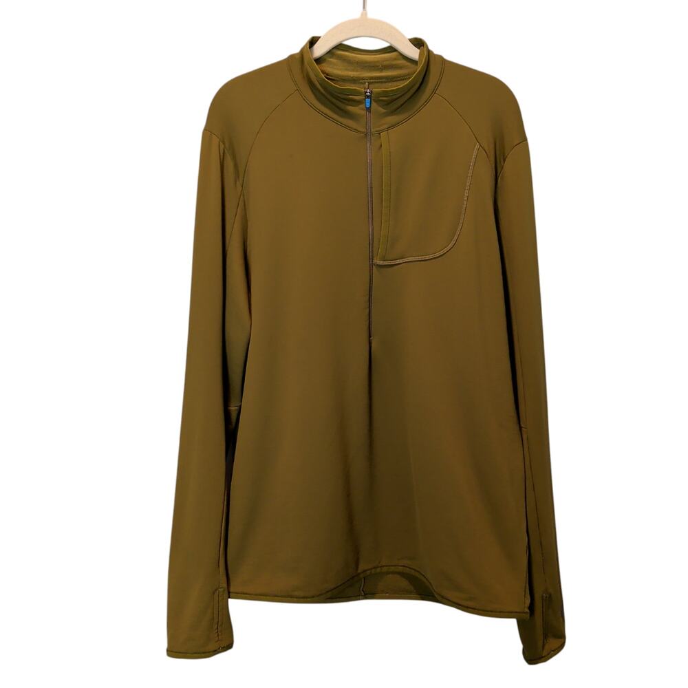 Janji Men's Sz L Olive Green Rover Merino Half Zip Sweatshirt Activewear Running